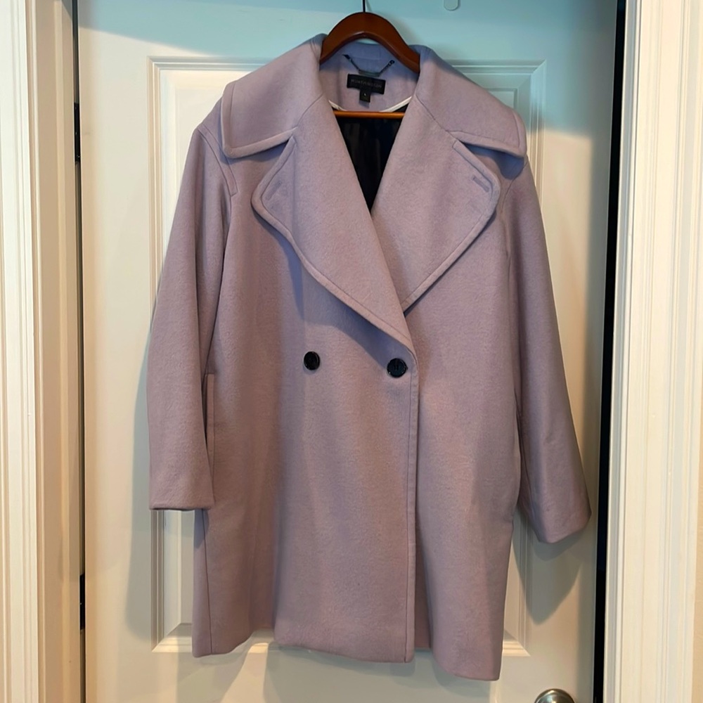 Worthington 2 Button Wool Coat in Lavender.